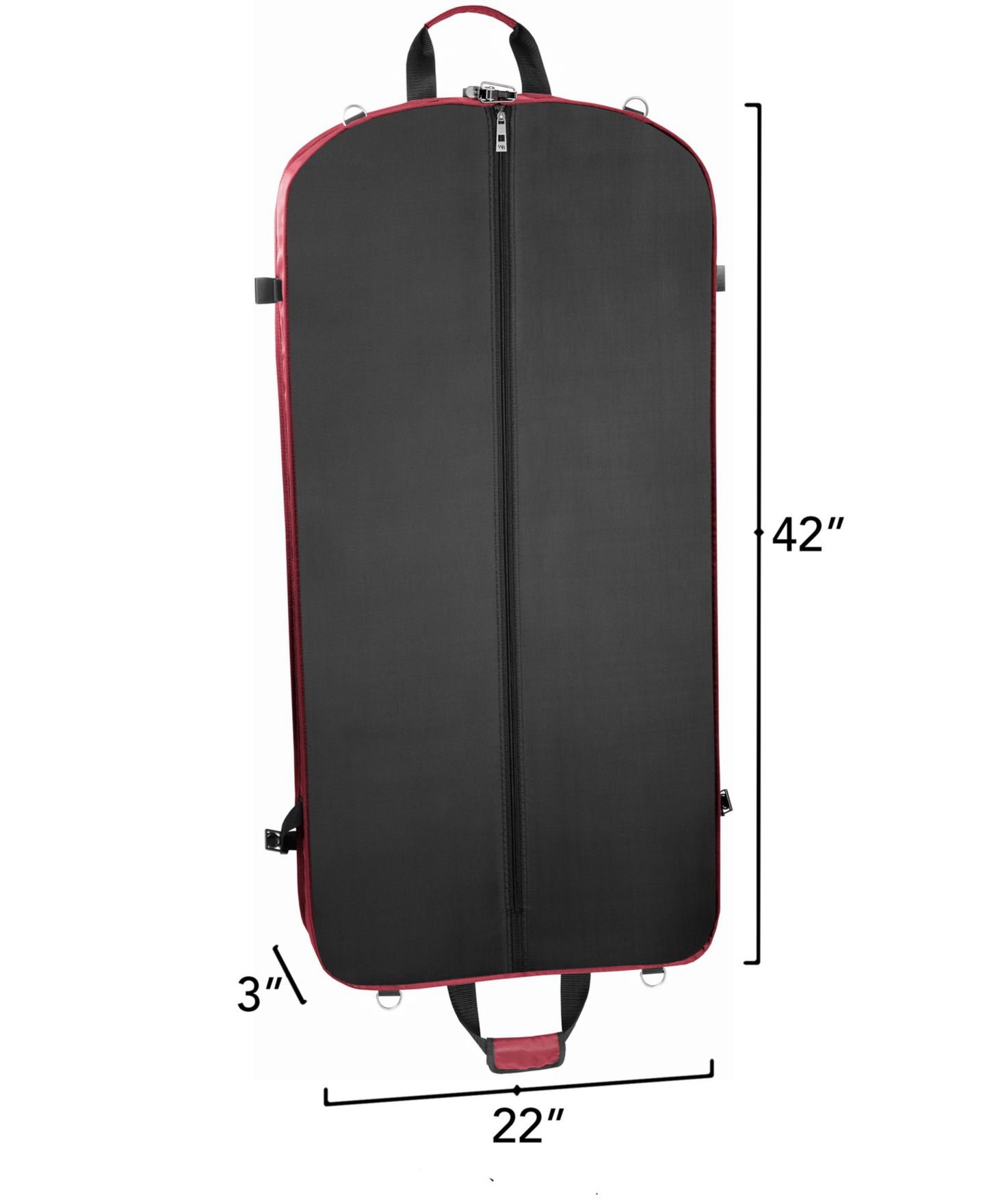 Сумка WallyBags 42" Premium Travel Garment Bag with Shoulder Strap and Pockets, цвет: Красный — фото 2