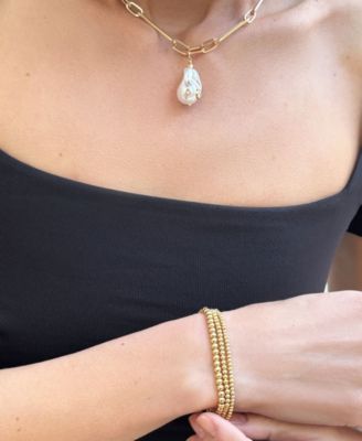 Gold Stretch Ball Bracelet Set