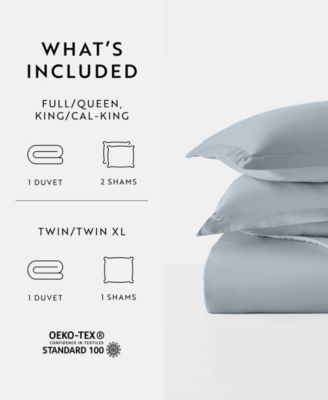 Double Brushed Solid Duvet Cover Set, Full/Queen