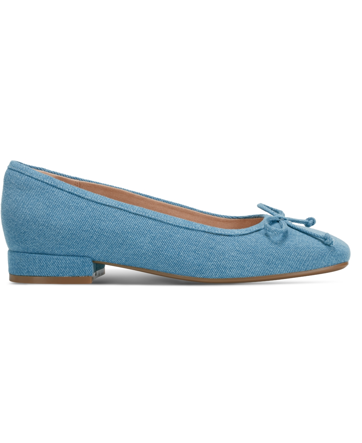 Rockport Women's Sadie Square Toe Slip-on Ballet Dress Flats In Blue Denim