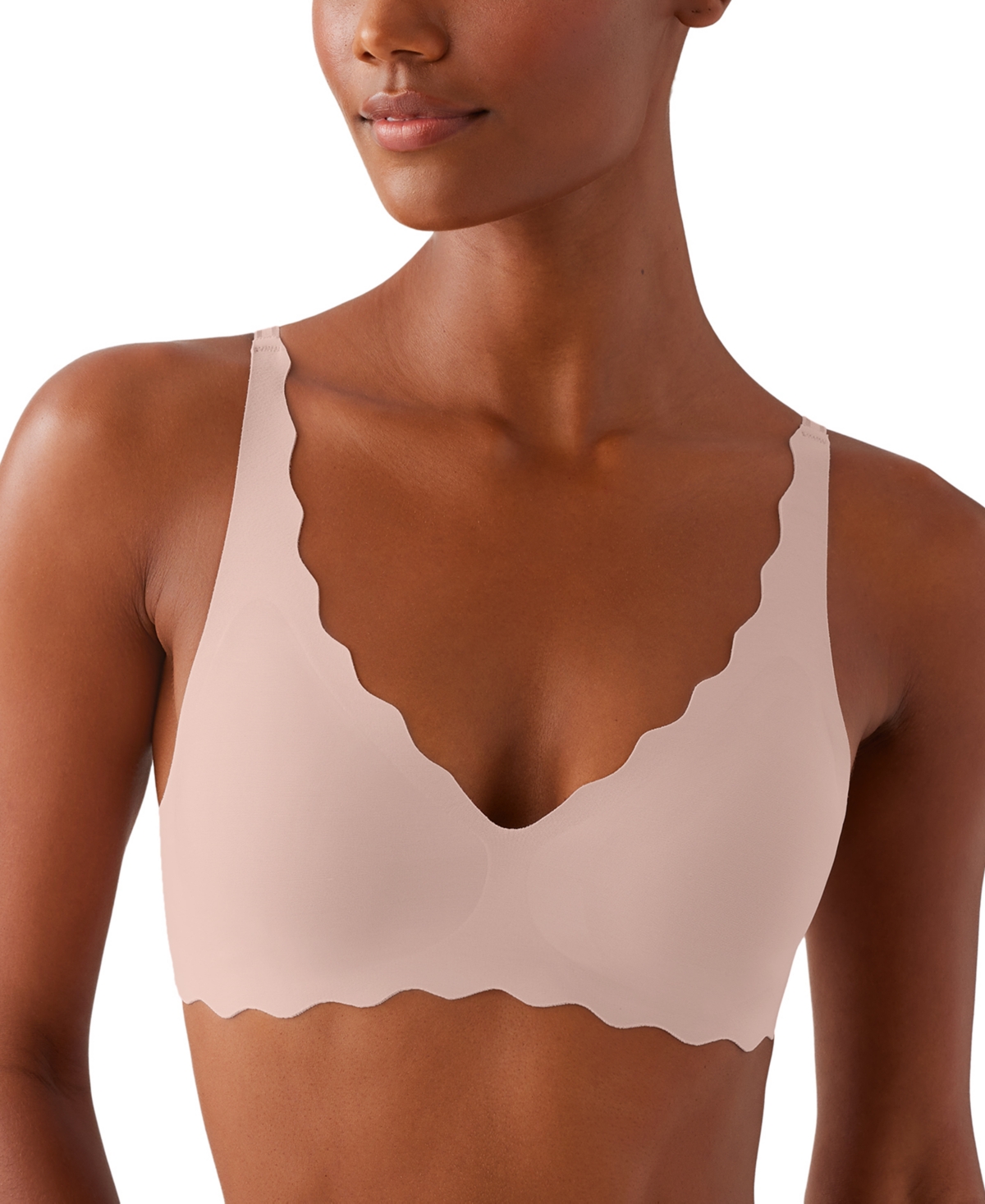 B.tempt'd By Wacoal Women's B.wow'd Wirefree Bralette 952287 In Blush Pink