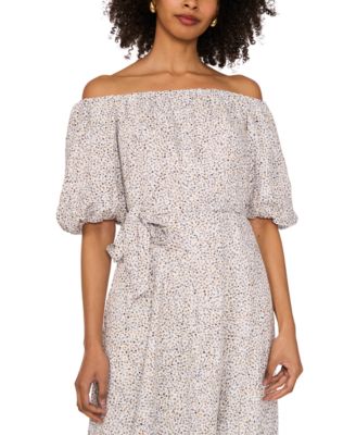 off shoulder long dress Donna Long Off the Shoulder Illusion Sleeve Dress main image 0