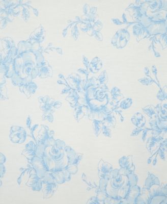 Baby Girls Blue Roses Short-Sleeve Cotton Bodysuits, Pack of 3