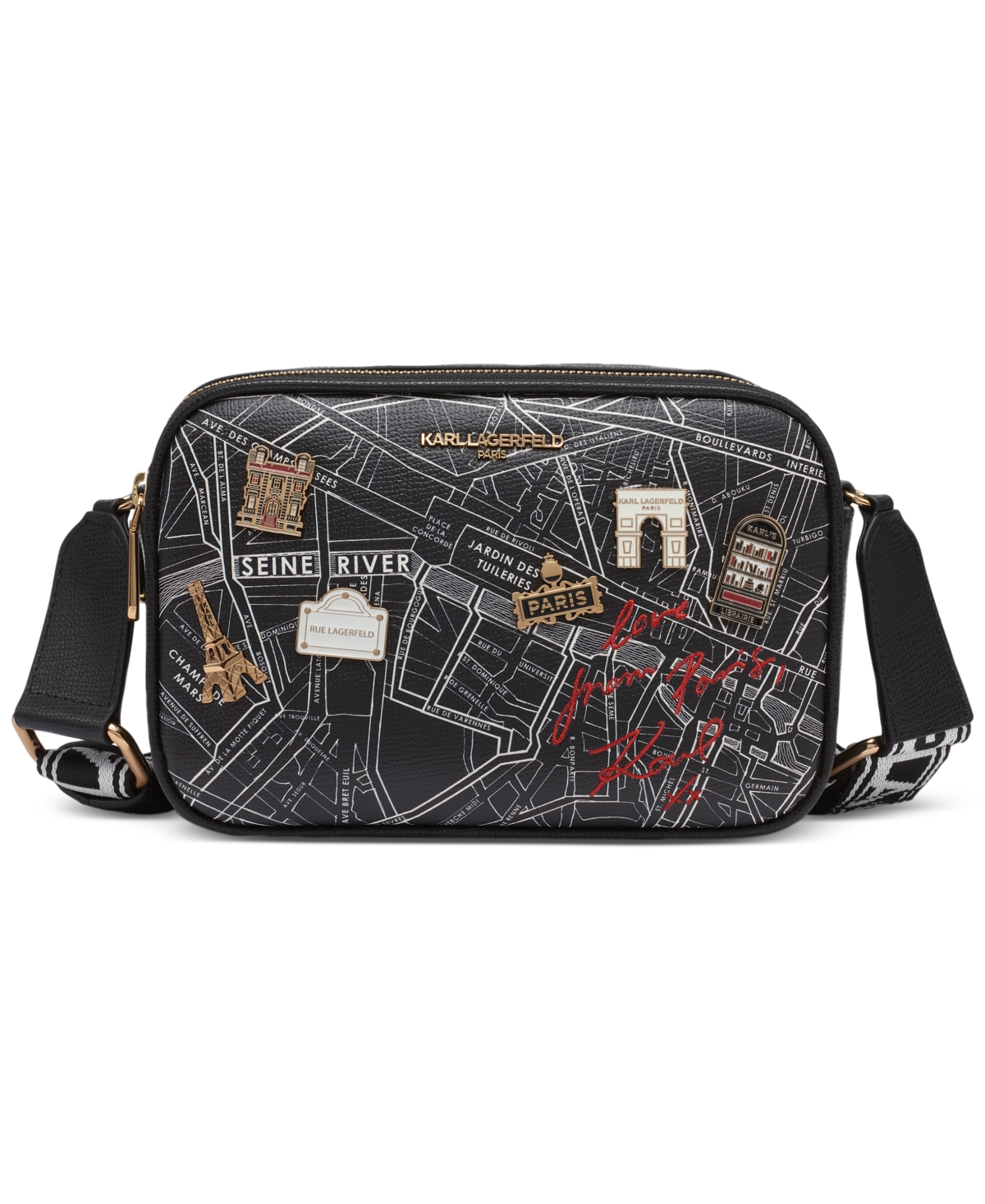 Maybelle Crossbody Travel Print & Pins - Black Multi/black
