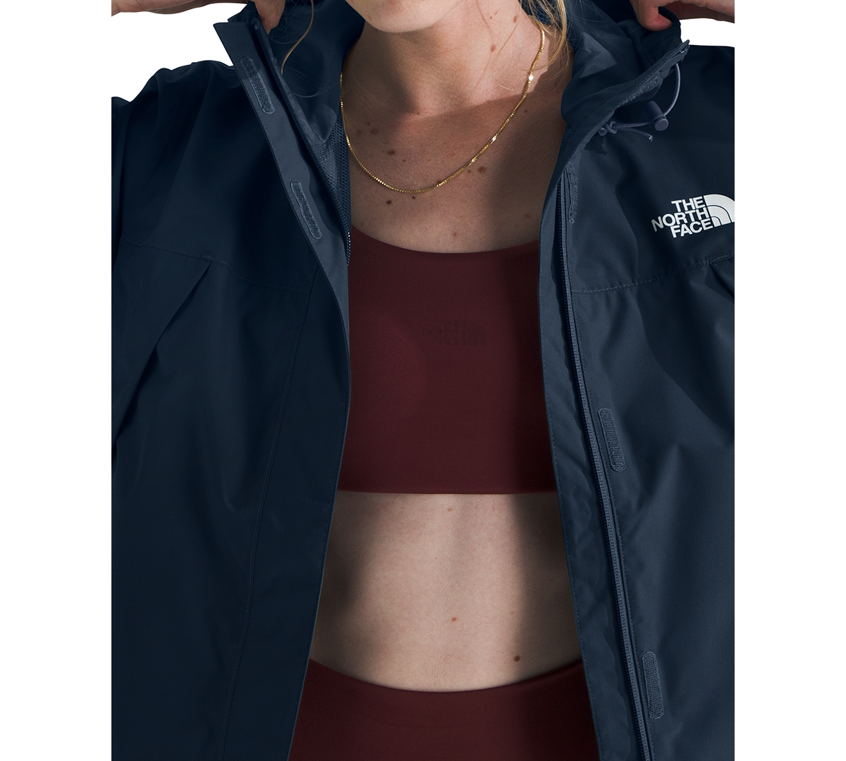Shop The North Face Women's Antora Hooded Rain Jacket In Summit Navy