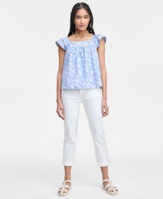 Liverpool Los Angeles - Women's Cotton Square-Neck Blouse