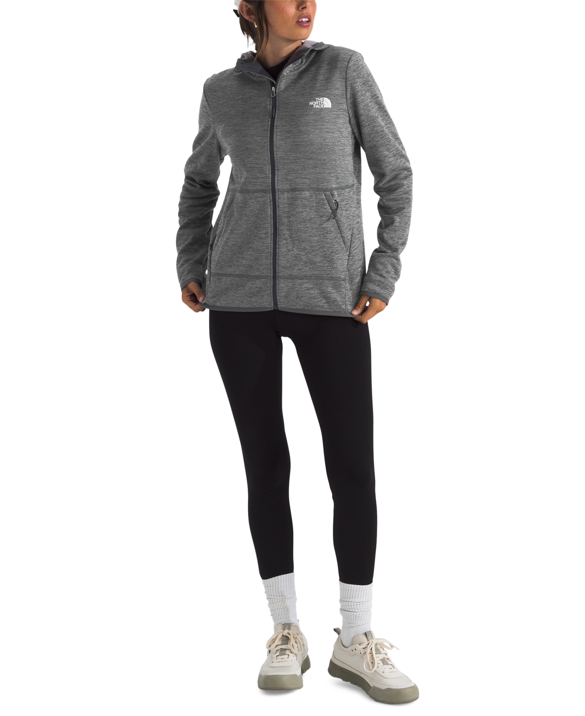 The North Face Women's Canyonlands Full Zip Fleece Hoodie In Gray