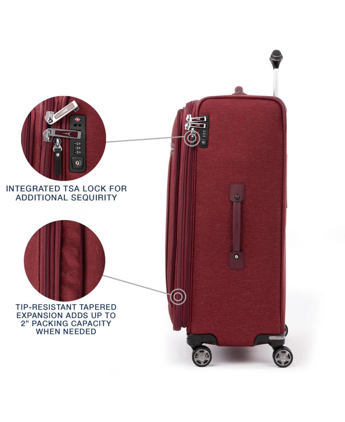 Чемодан Travelpro Platinum Elite 29" Check-in Spinner, цвет: Бордо — фото 8