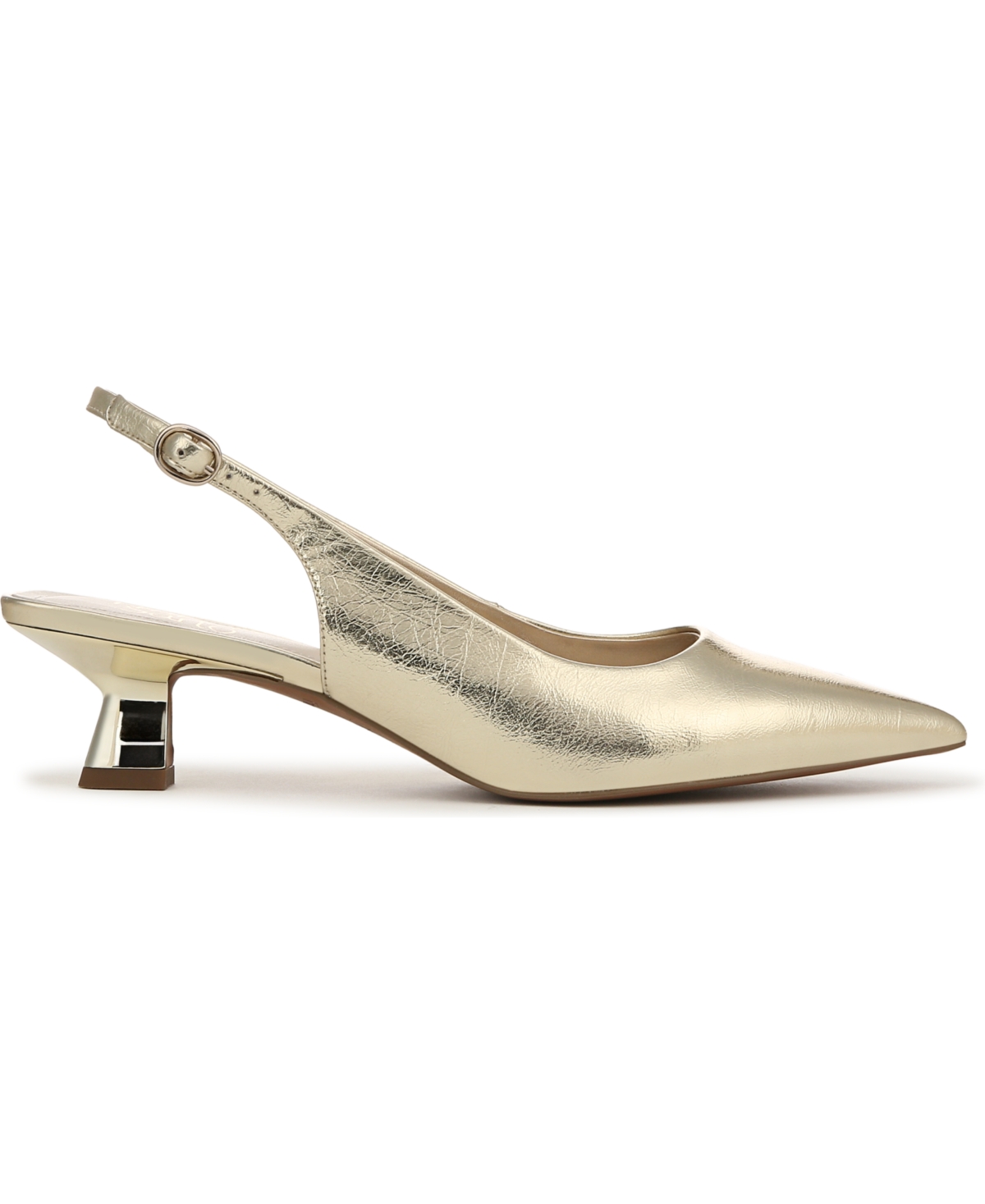 Franco Sarto Jaden Pointed Toe Slingback Pump In Platino Gold Faux Leather