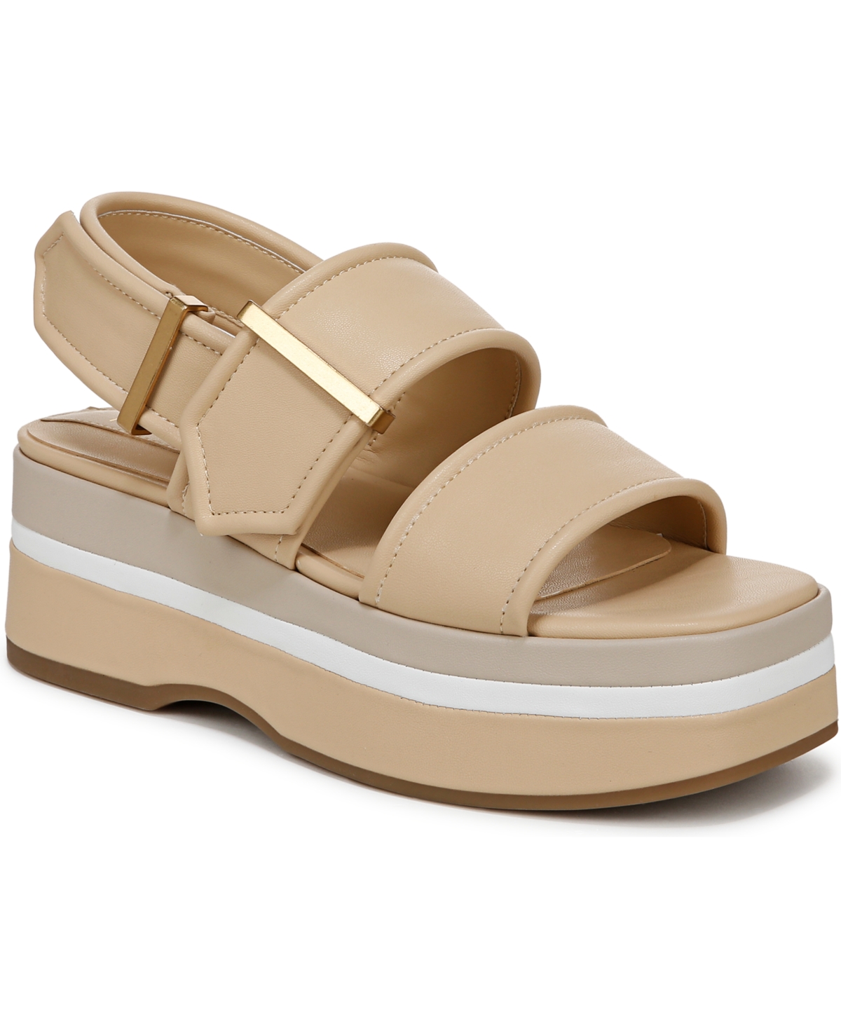 Franco Sarto Piper Slingback Platform Sandal In Buff Beige Faux Leather