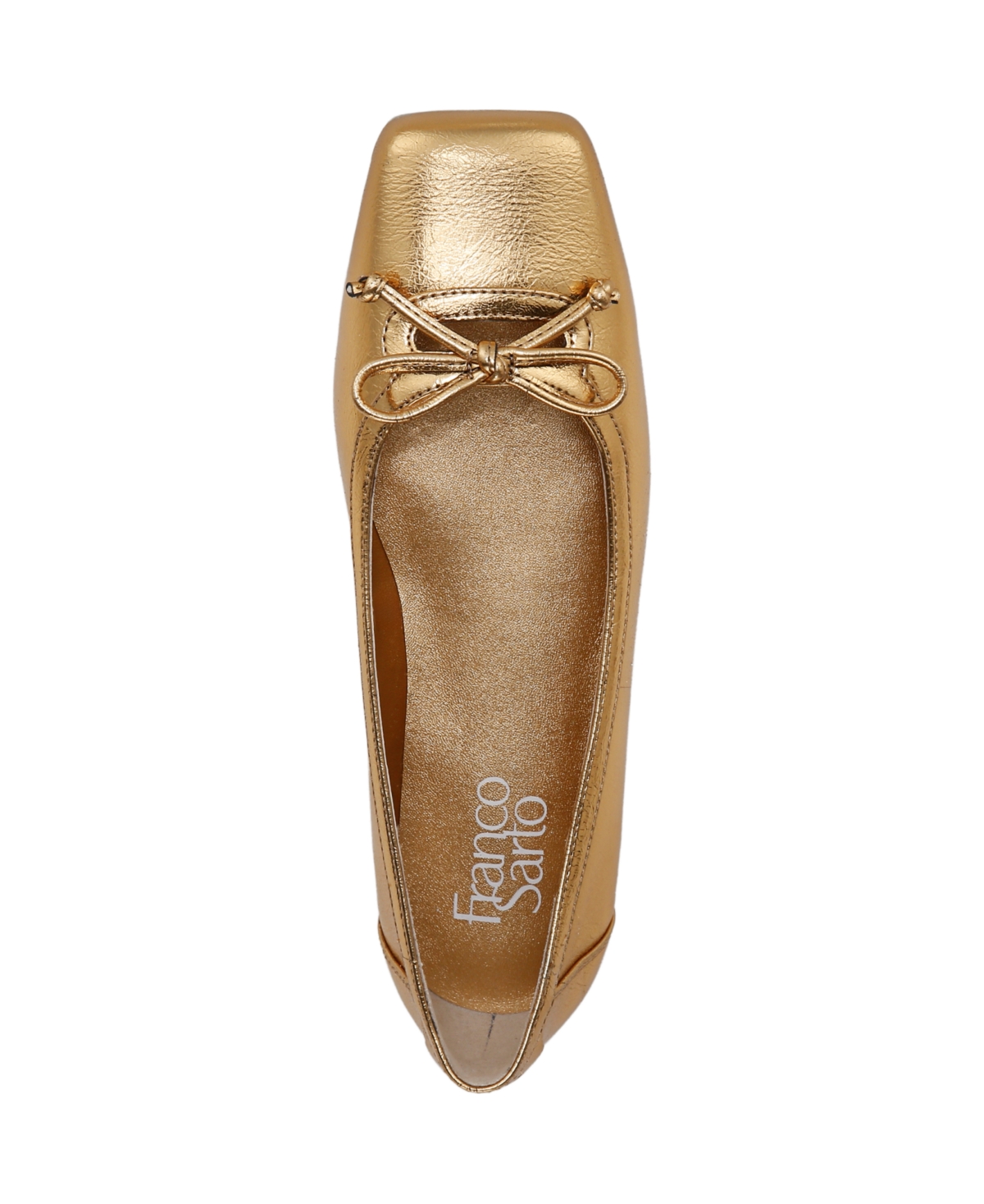 Franco Sarto Imara Square Toe Ballet Flat In Gold Faux Leather