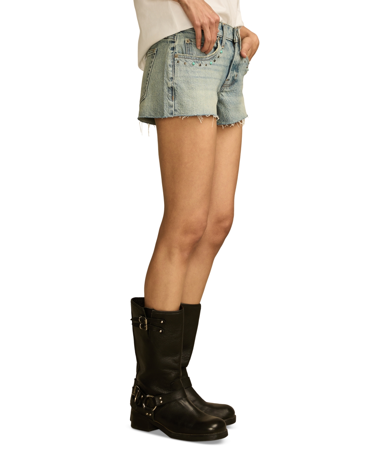 LUCKY BRAND WOMEN'S FESTIVAL EMBELLISHED BOY SHORTS 