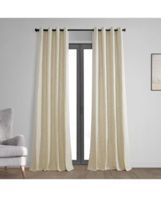 Half Price Drapes Natural Light Beige Thermal Cross Linen Weave Blackout Curtain In Beige,tan