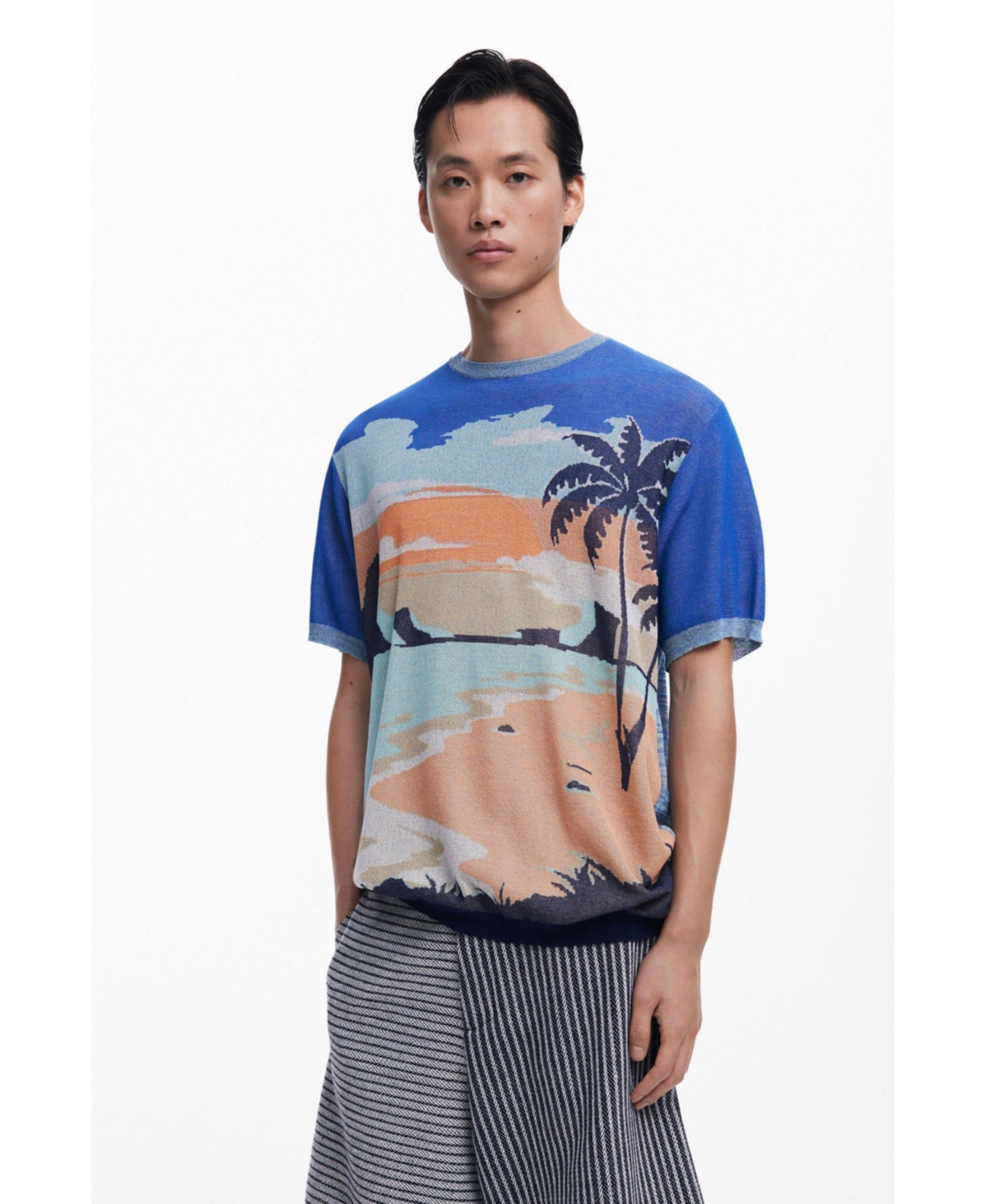 Men's Beach knit T-shirt - Blue