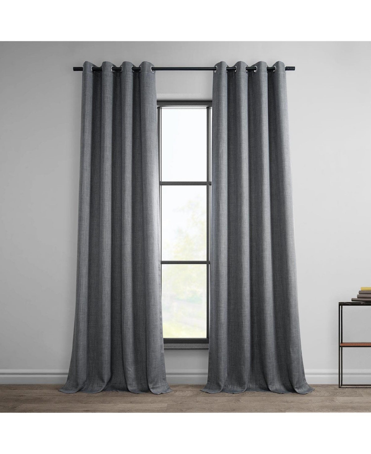 Half Price Drapes Grommet Textured Faux Linen Room Darkening Curtain In Neutral