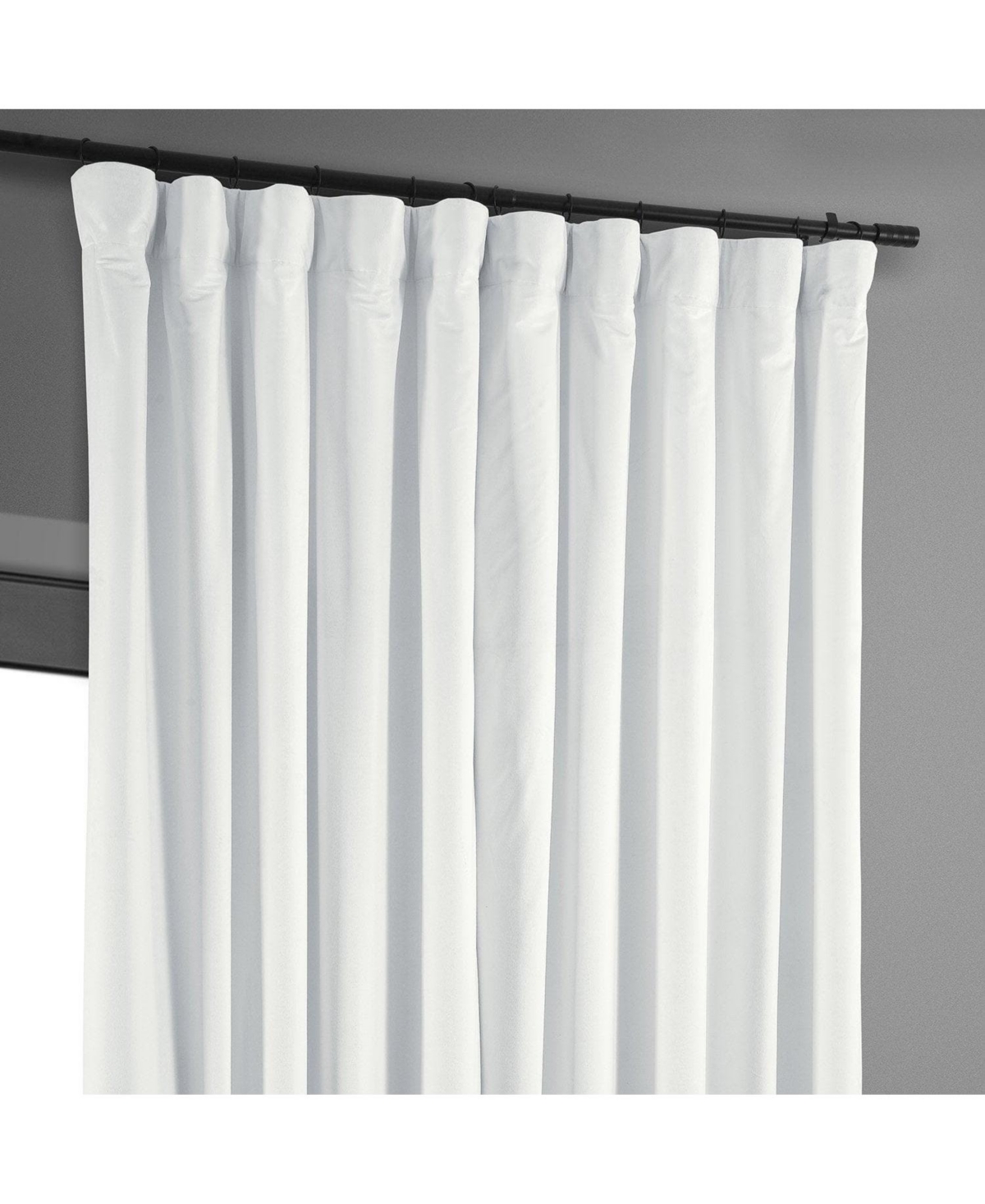Half Price Drapes Primary White Signature Extra Wide Velvet Blackout Curtain In White
