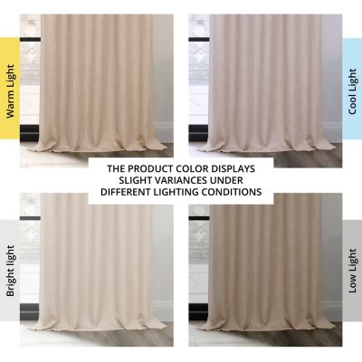 Extra Wide Textured Faux Linen Room Darkening Curtain