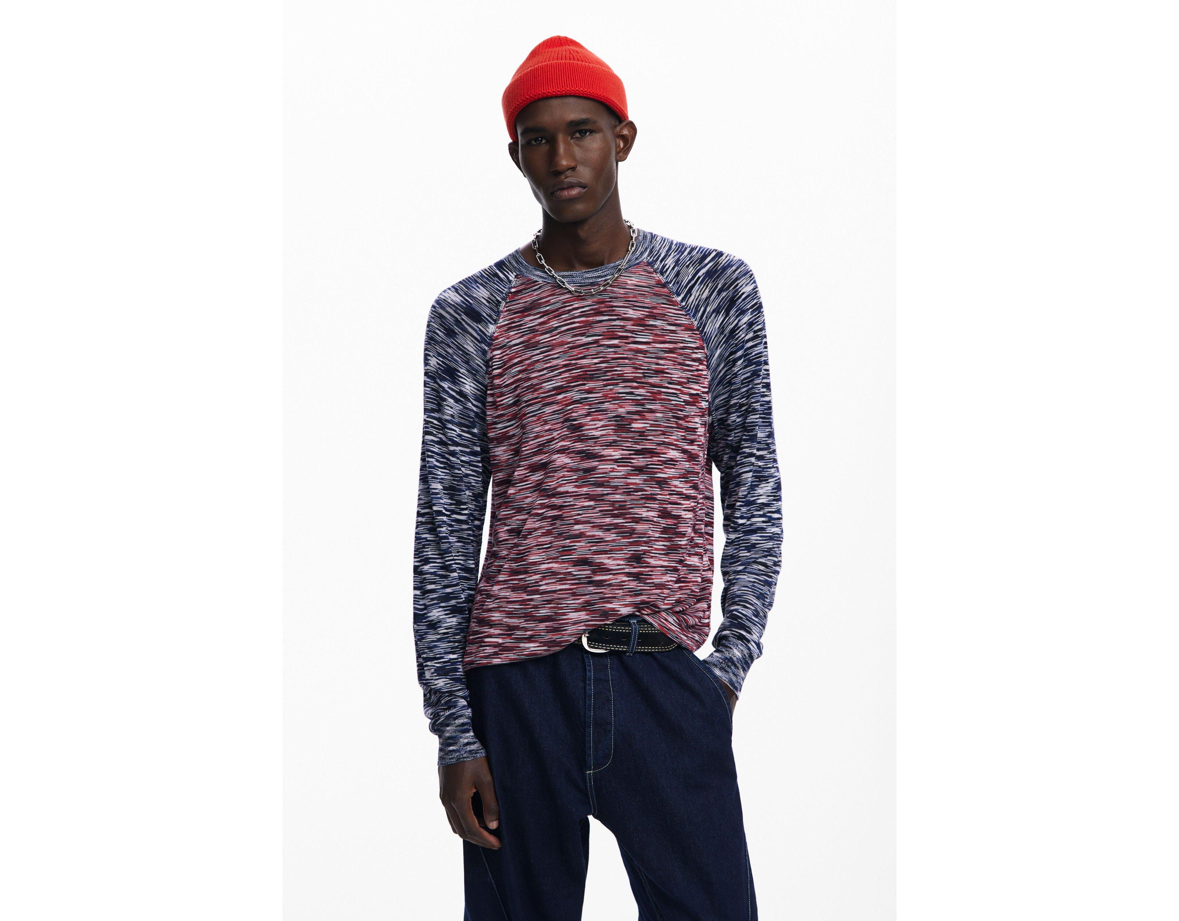 Desigual Men's Two-tone marled T-shirt