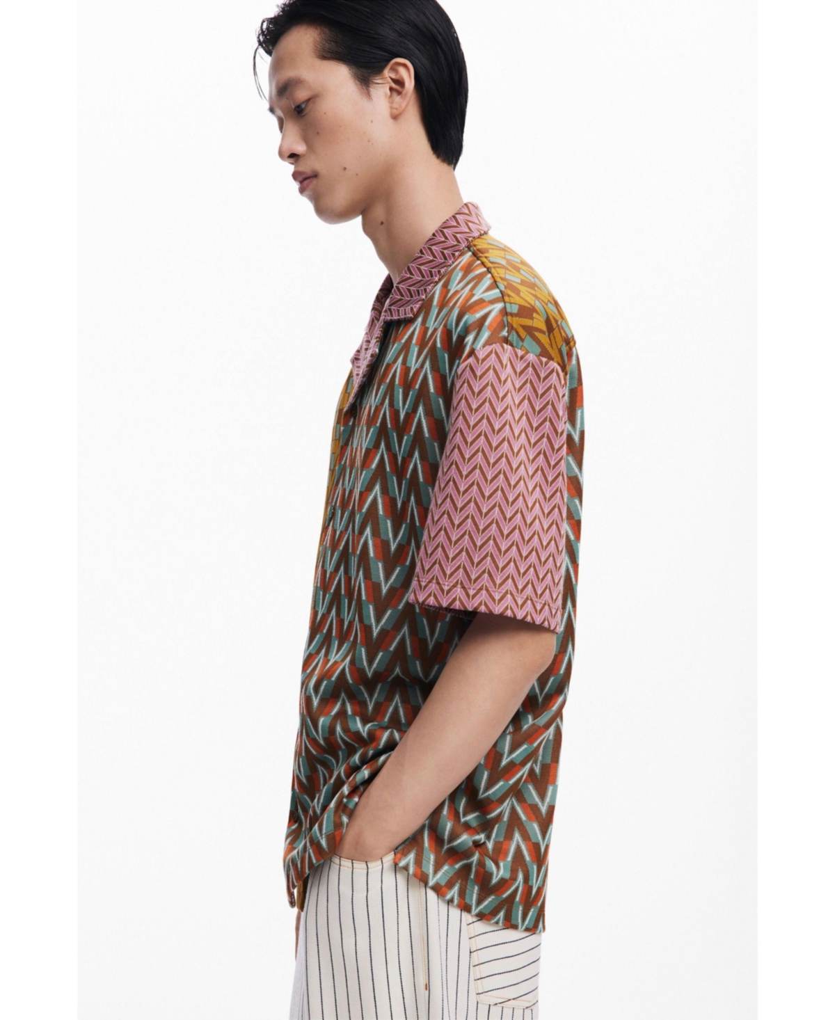 DESIGUAL MEN'S SIXTIES JACQUARD SHIRT 