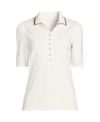 Women's Elbow Sleeve Lightweight Jersey Embellished Polo