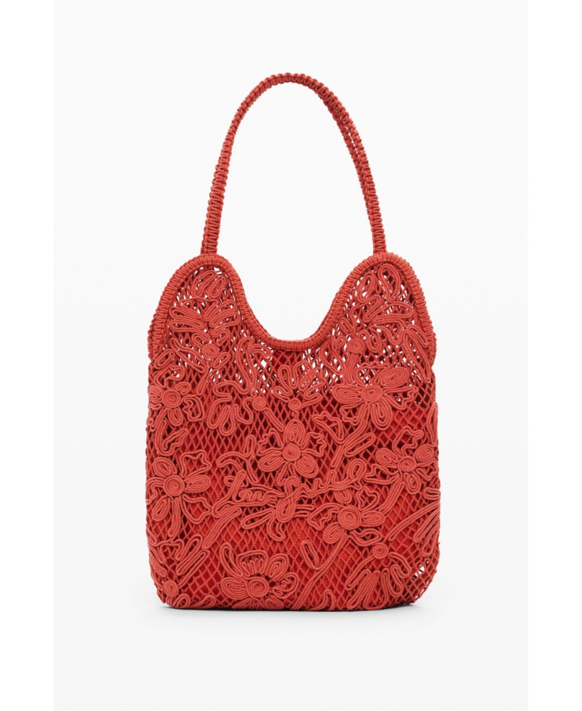 Women's Medium crochet shoulder bag - Light beige