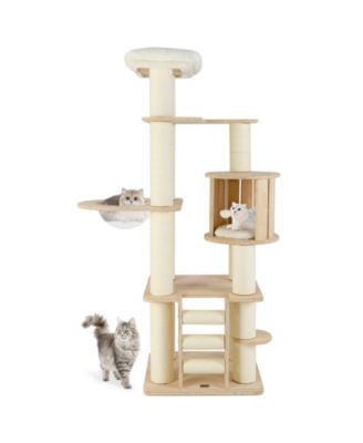 Multi-Level Cat Tree with Cozy Condo, Perch, and Clear Capsule Bed