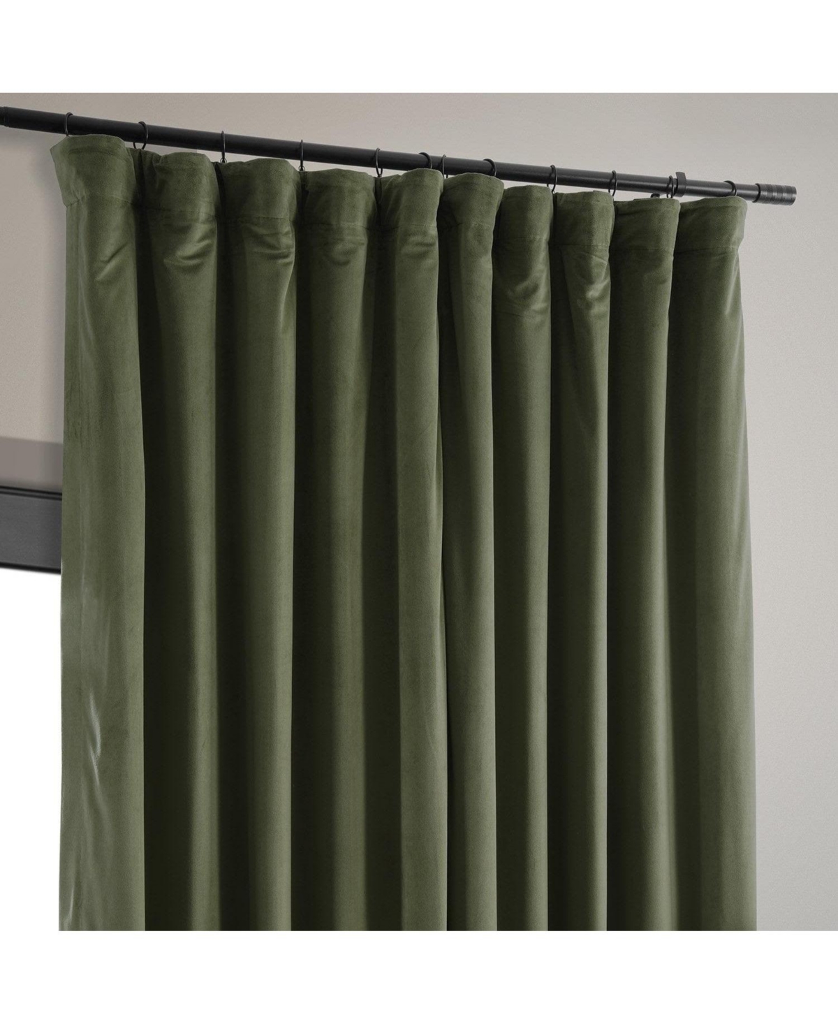 Half Price Drapes Hunter Green Signature Extra Wide Velvet Blackout Curtain In Green