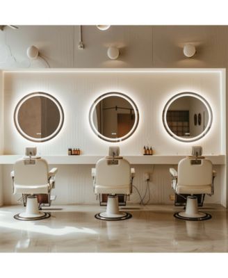 24" Round Shape Led Bathroom Mirror Anti-Fog Wall Mounted Backlit Vanity Mirror