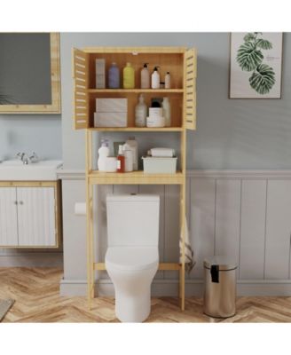 Freestanding Bathroom Space-saver Storage Cabinet Over The Toilet Storage Shelf