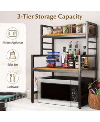 3-Tier Microwave Stand with 2 Open Shelves Practical and Stylish Storage for Kitchen Organization