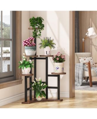 Corner 6-Tier Tall Plant Stand – Tiered Indoor Flower Shelf & Planter Organizer for Living Room or Balcony