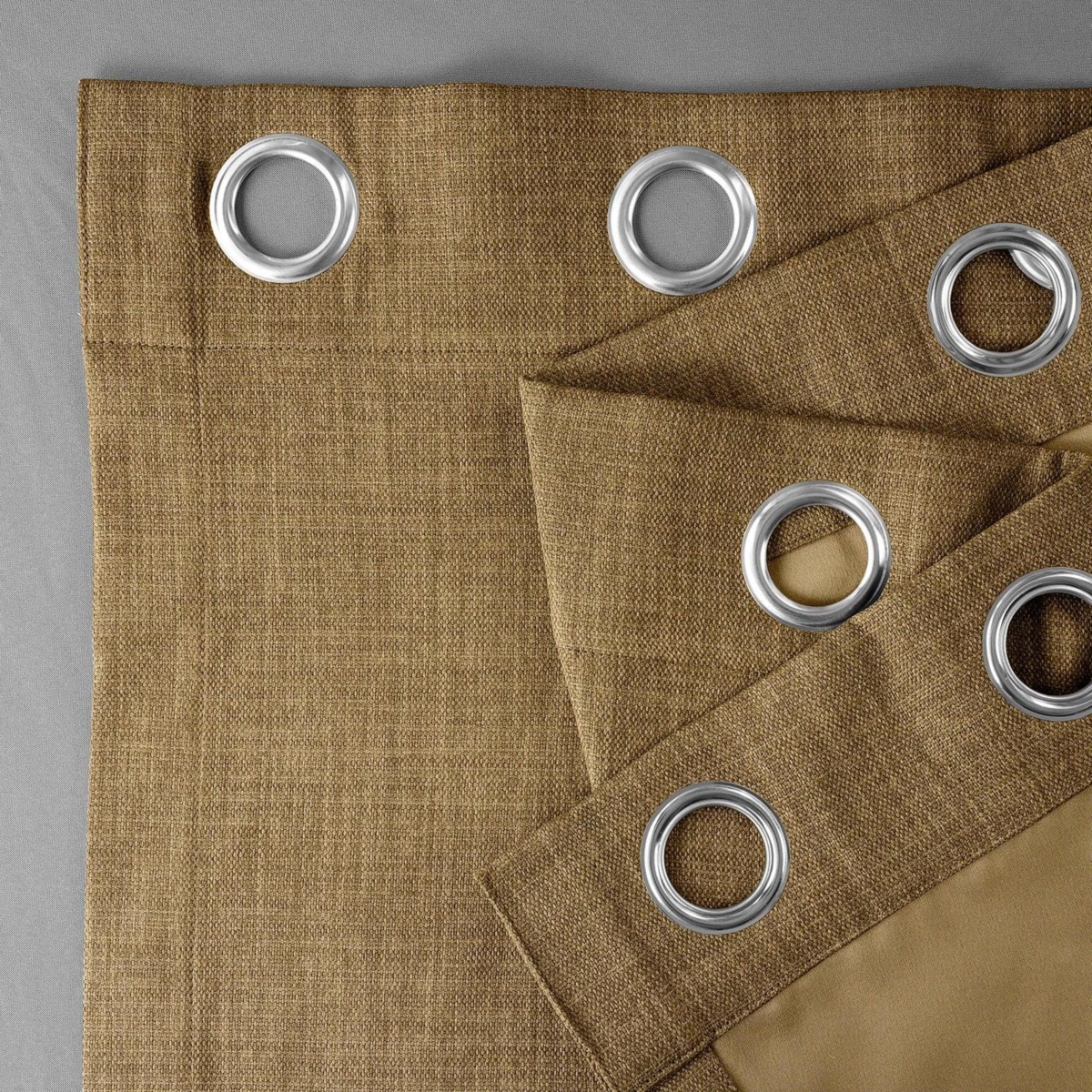 Half Price Drapes Grommet Textured Faux Linen Room Darkening Curtain In Orange