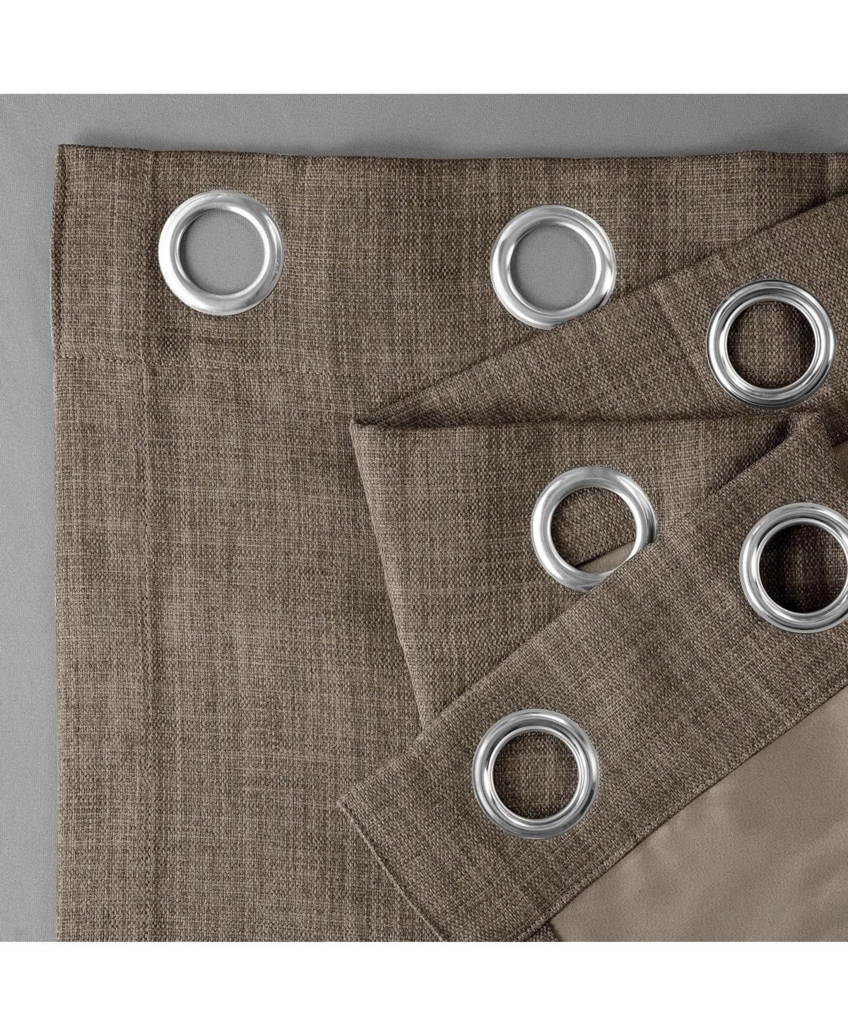HALF PRICE DRAPES DUTCH COCOA GROMMET TEXTURED FAUX LINEN ROOM DARKENING CURTAIN 