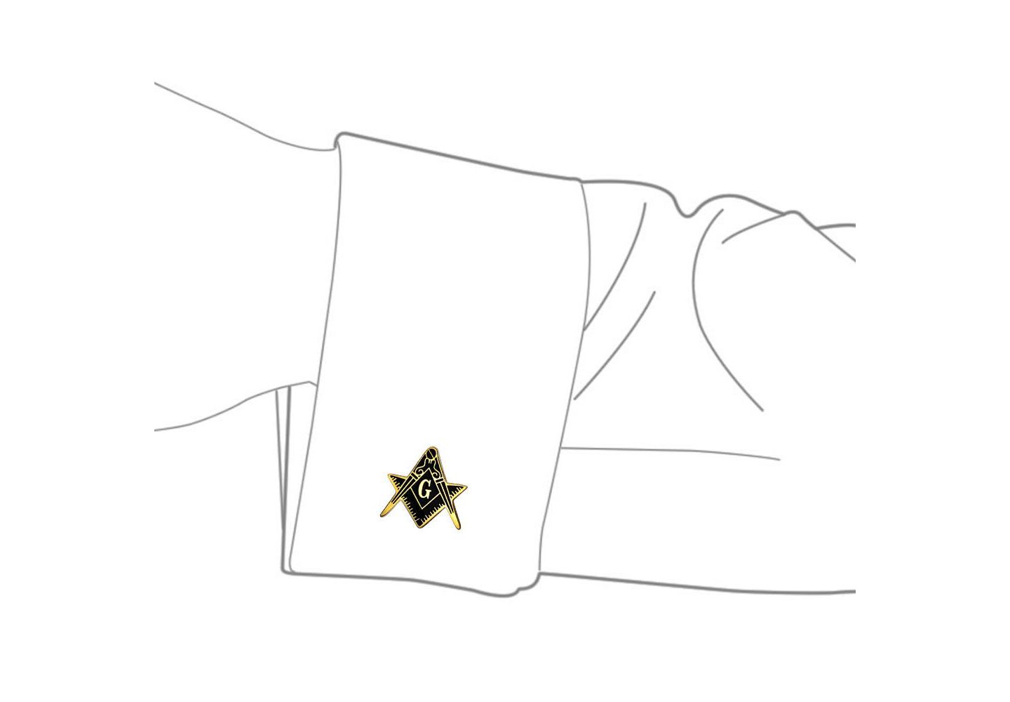 Мужские запонки Bling Jewelry Freemasons Compass Shield Masonic Cufflinks Gold Plated Stainless Steel, цвет: Золотой — фото 3
