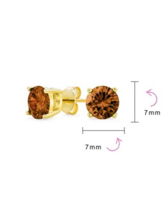 2.2CT Created Stones Solitaire Stud Earrings Gold Plated .925 Sterling Silver