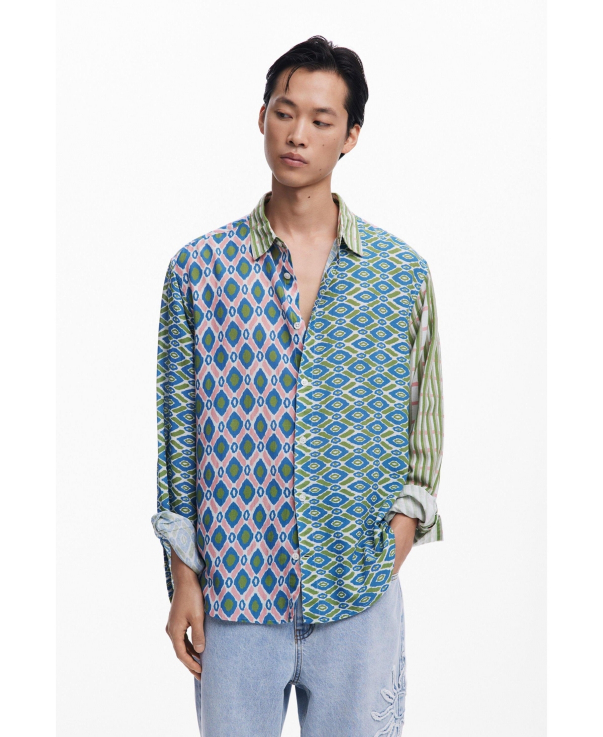 Men's Long-sleeve Jacquard shirt - Green