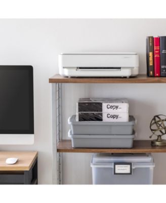 USA 6 Qt. Plastic Storage Bins with Lids, 2 Pack, Flat Storage Container, Secure Latches, Stackable, Gray