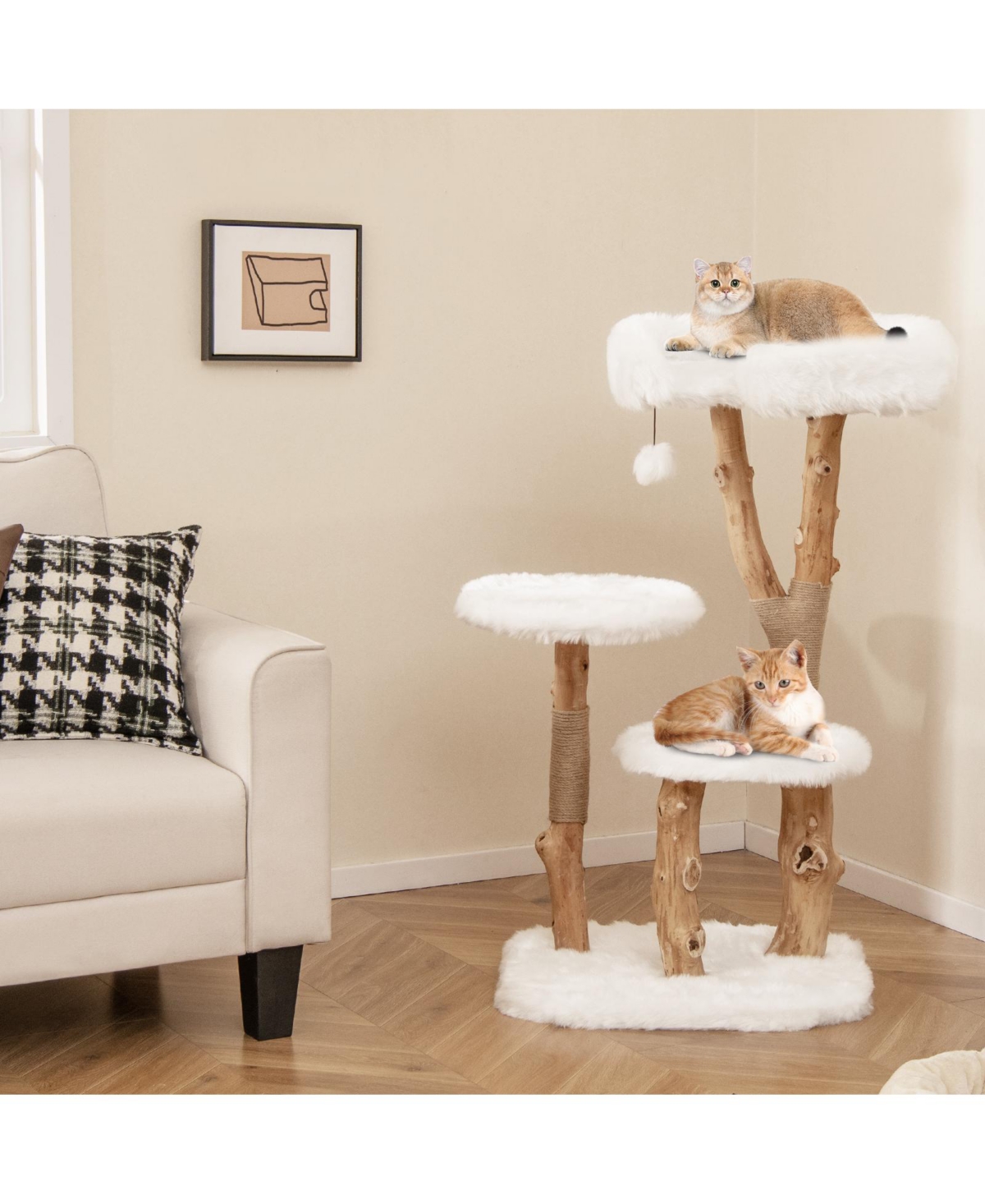 Cat Tree with Jute Scratching Posts Durable & Cozy Play Tower for Cats