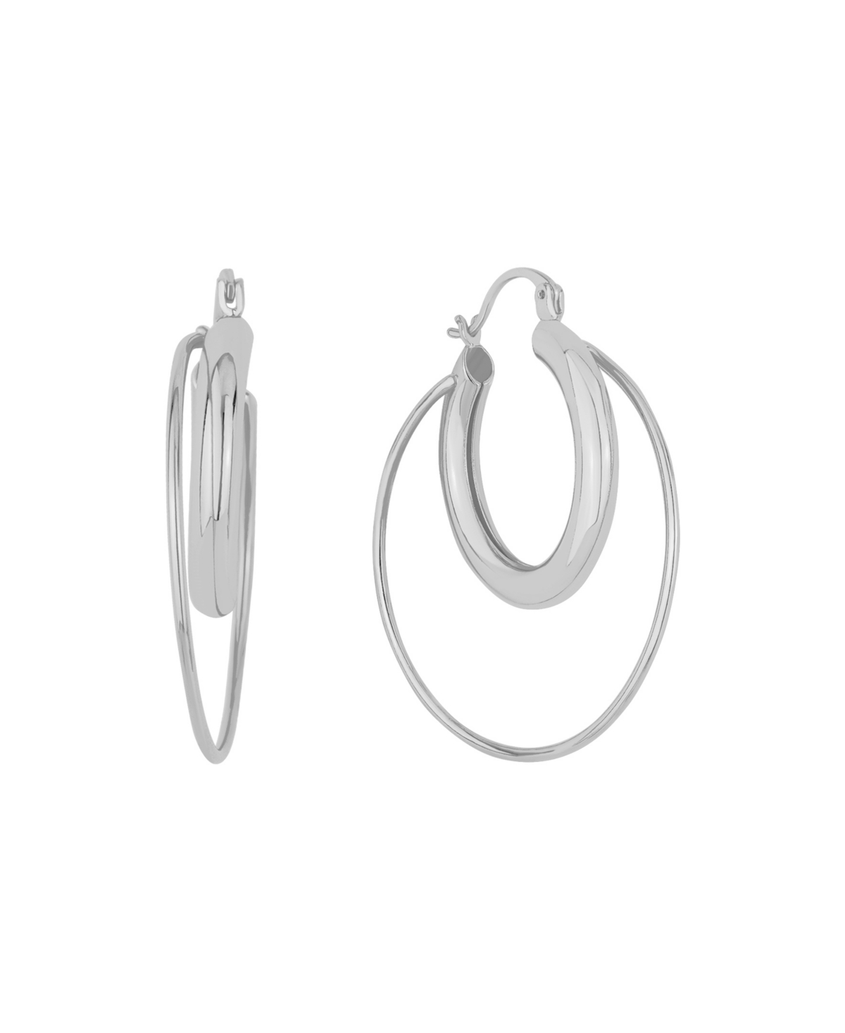 And Now This Double Row Hoop Earrings In Silver