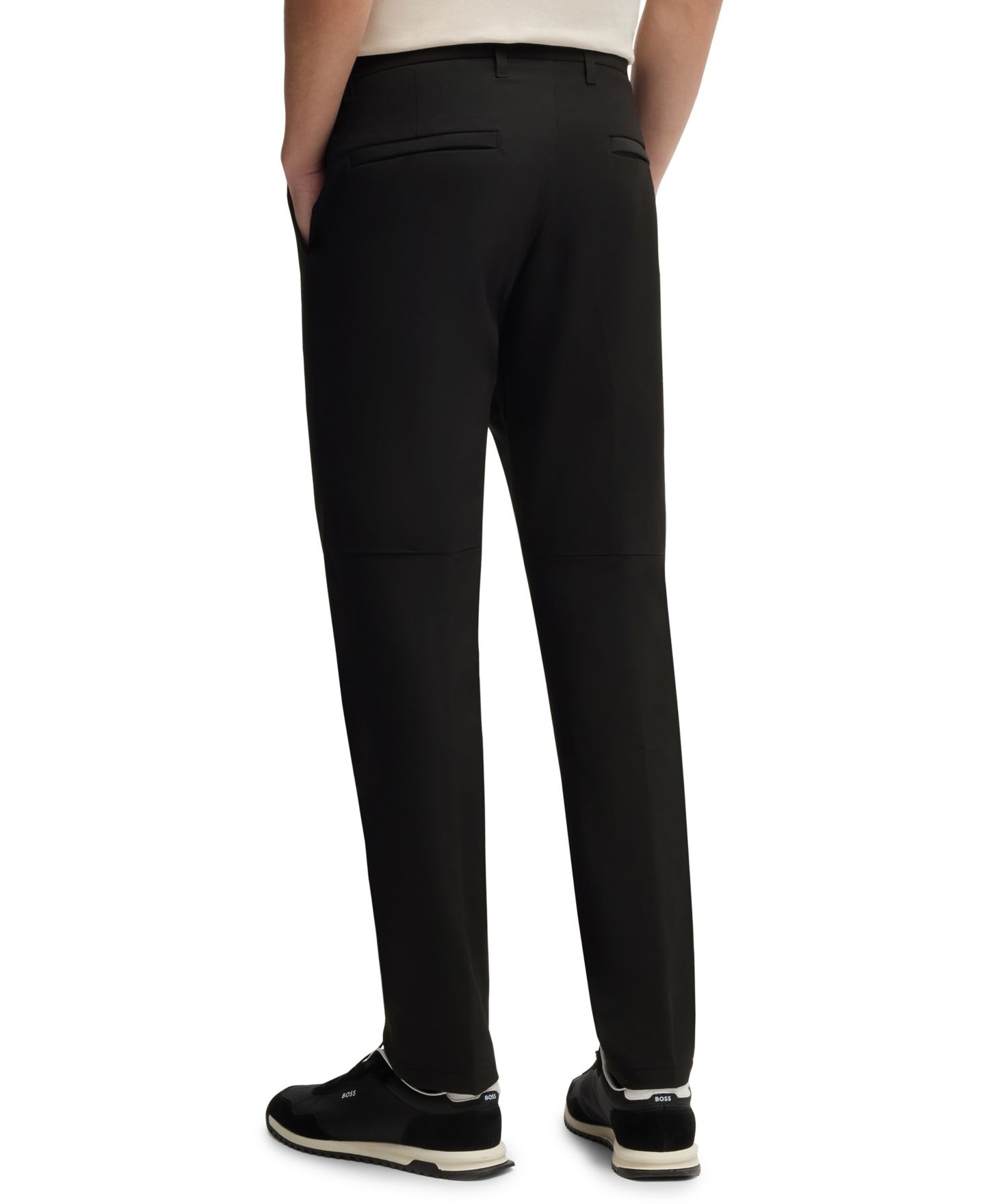 Мужские брюки Hugo Boss Four-Way Stretch Slim-Fit Trousers, цвет: Чёрный — фото 2