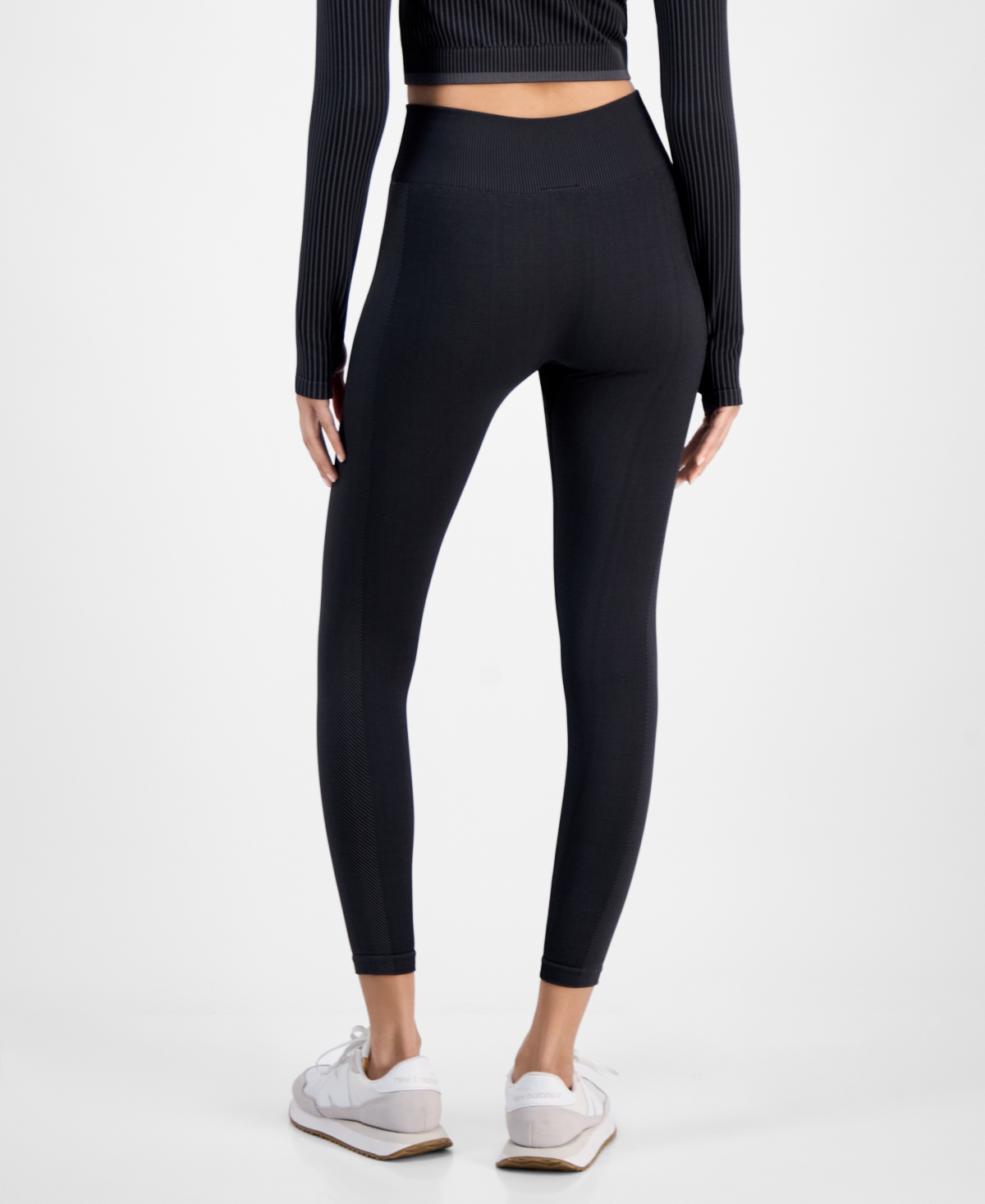 Id Ideology Women's Seamless High-rise Leggings, Exclusively At Macy's In Deep Black