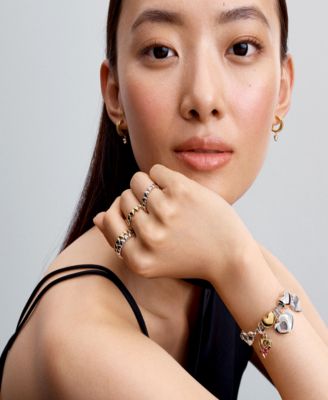 14K Gold Plated Dangling Heart Hoop Earrings