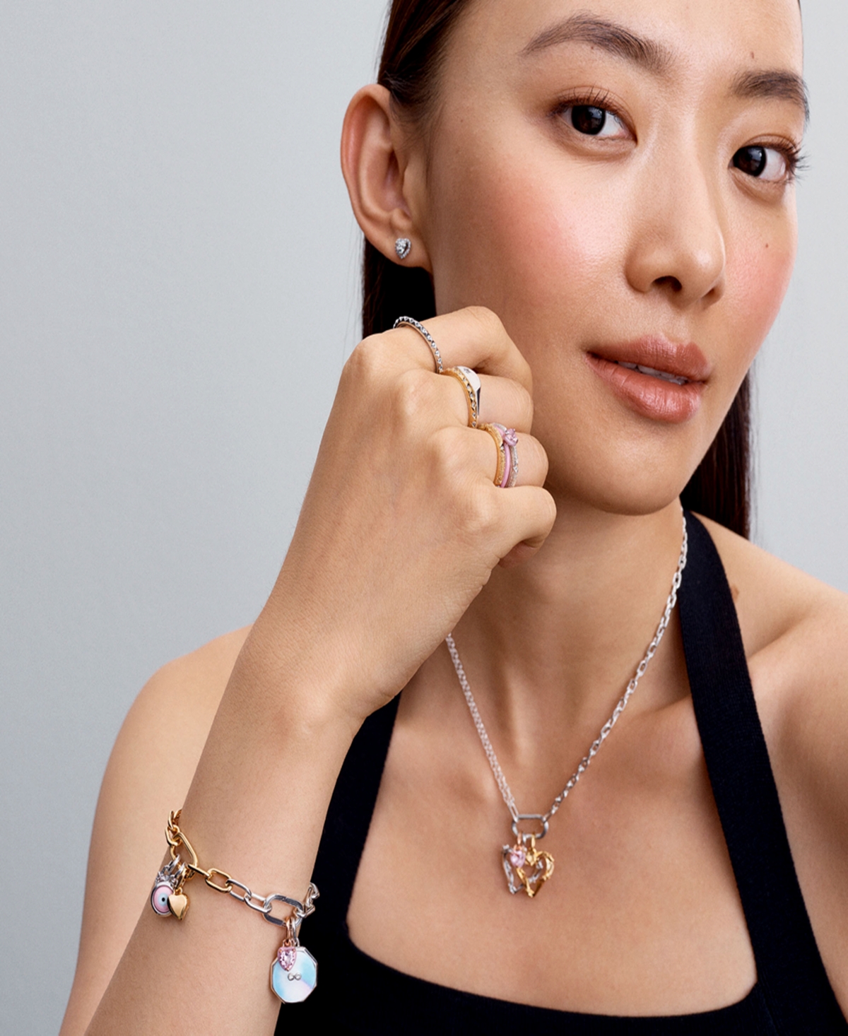Pandora Two Tone Link Chain Bracelet In Two Tone