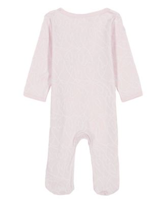 Baby Girls Heart Sketch Zip-Front Footed Coverall