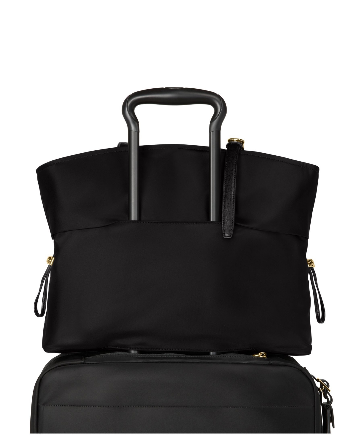 Tumi Voyageur Cam Large Tote In Black,gold