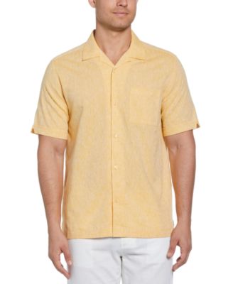 Cubavera - Men's Linen Blend Diamond Dobby Print Short Sleeve Button-Down Shirt