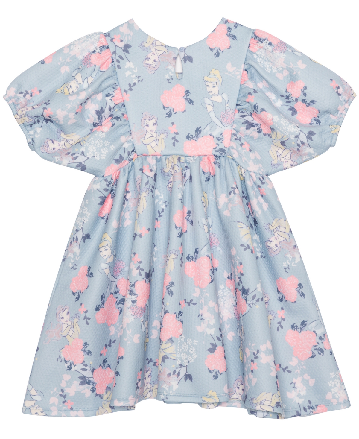 Disney Toddler And Little Girls Princess Flower Short Sleeve Dress In Blue
