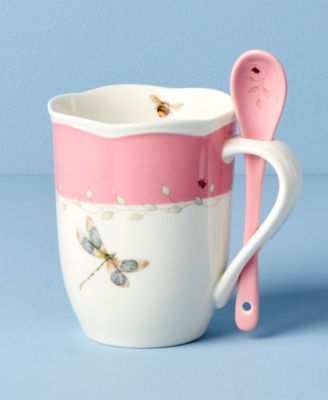 Butterfly Meadow Mugs with Spoons, Set of 2