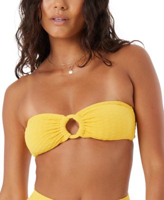 Juniors' Haleiwa Textured Bandeau Bikini Top