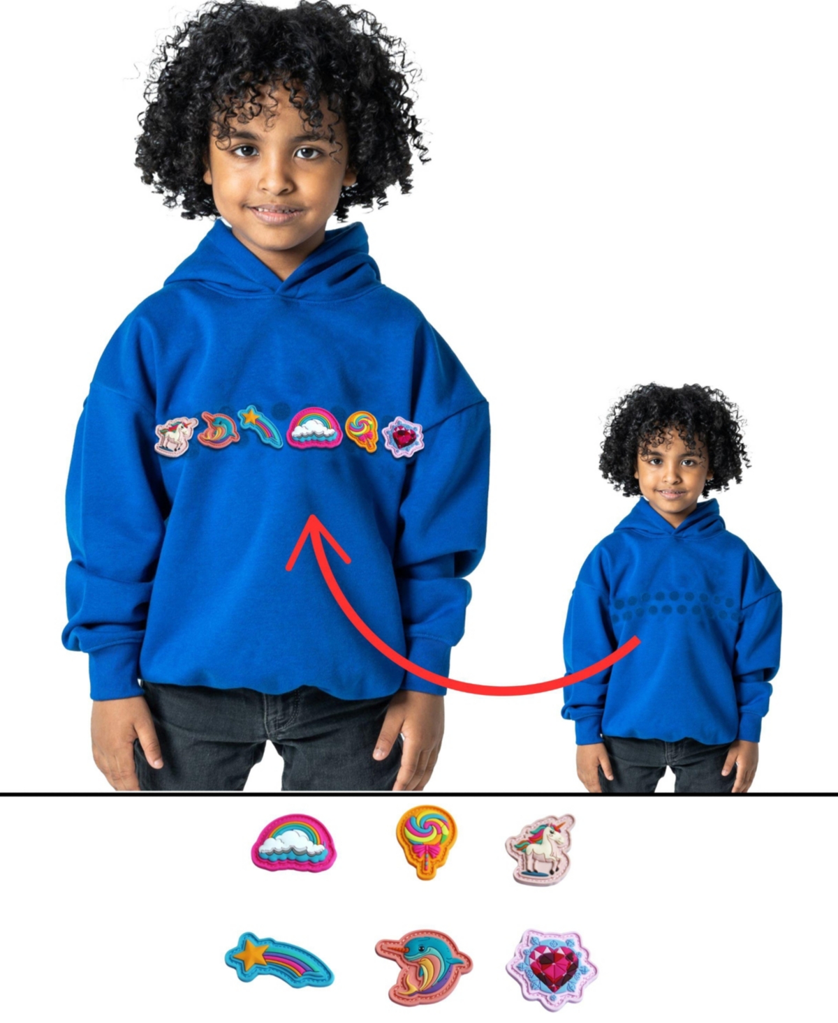 Rabble Clothing Unisex Customizable Hoodie Bundle With Magic Wonders Patch Dabblz In Blueberry Blast